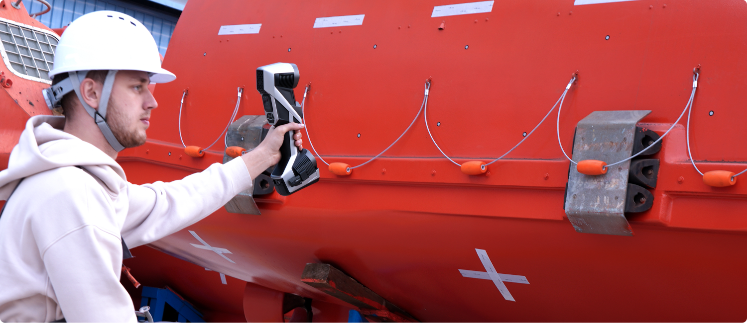 KSCAN-X wireless 3D scanner for structural inspection of lifeboats