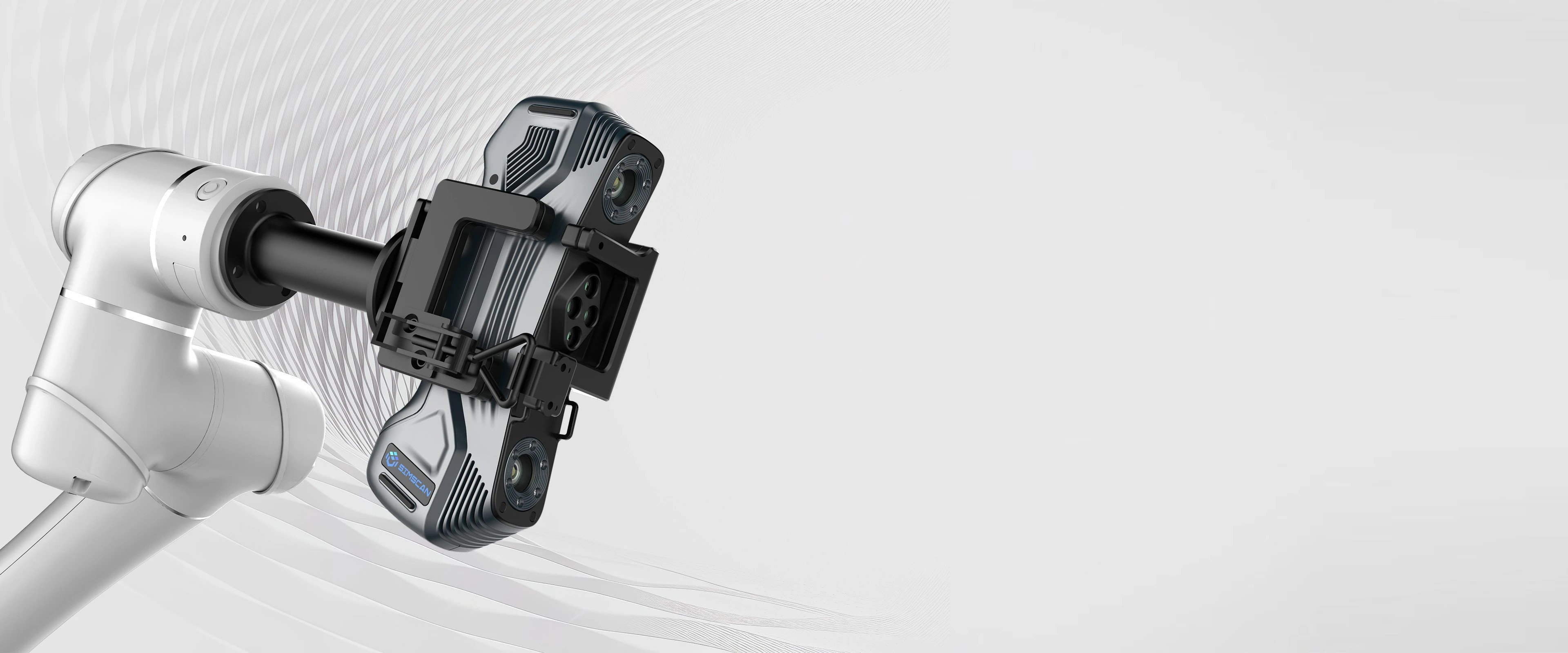 SIMSCAN 30 Gen2 integrated into a SCANOLOGY robotic system – automated 3D measurement for industrial production.